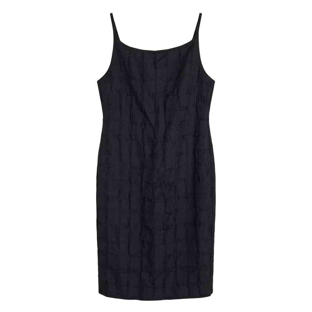 NWT DKNY Black Textured Sleeveless Sheath Mini Dress Size 14